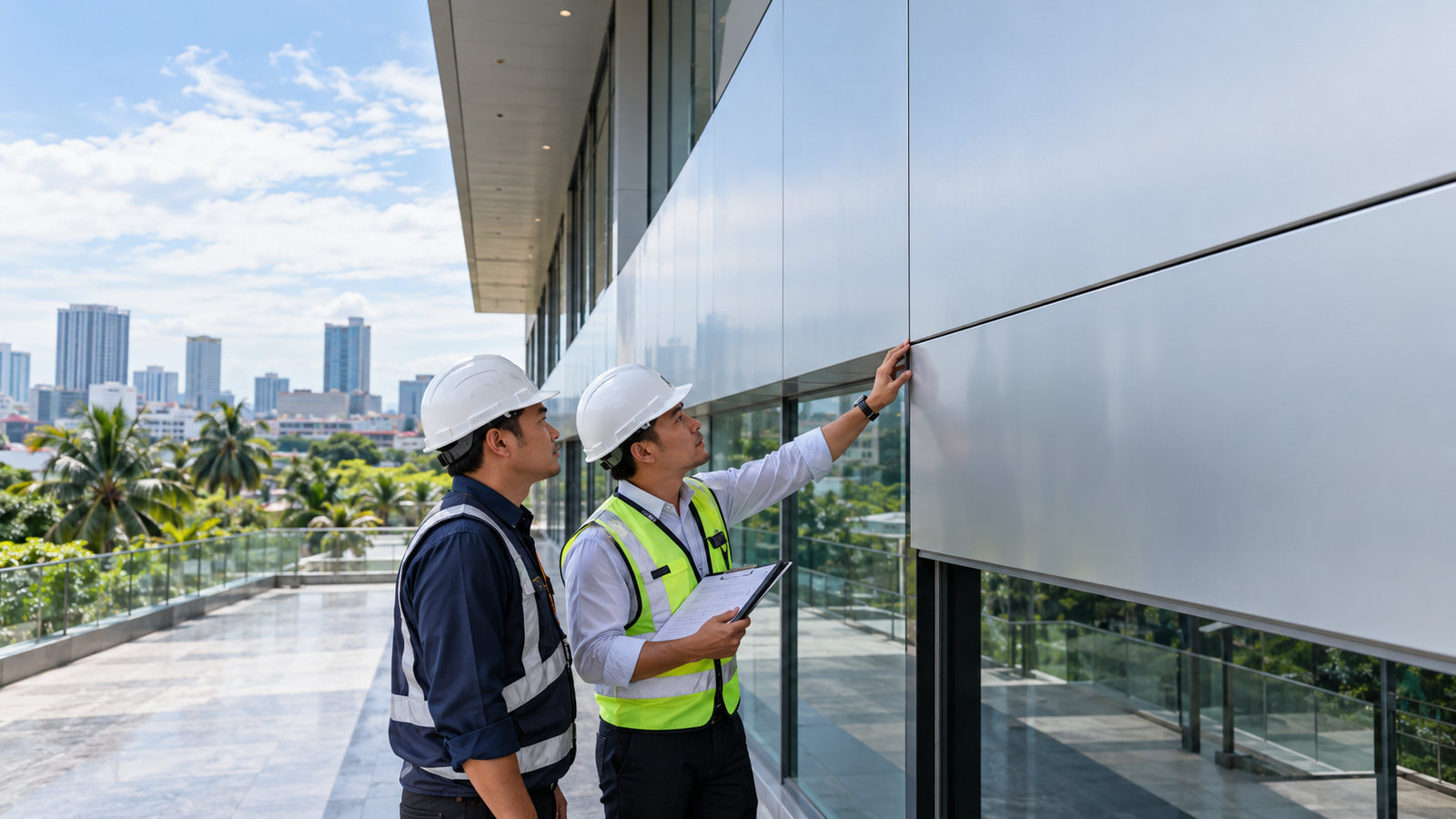 Detail panel ACP dan finishing untuk pemeriksaan akhir